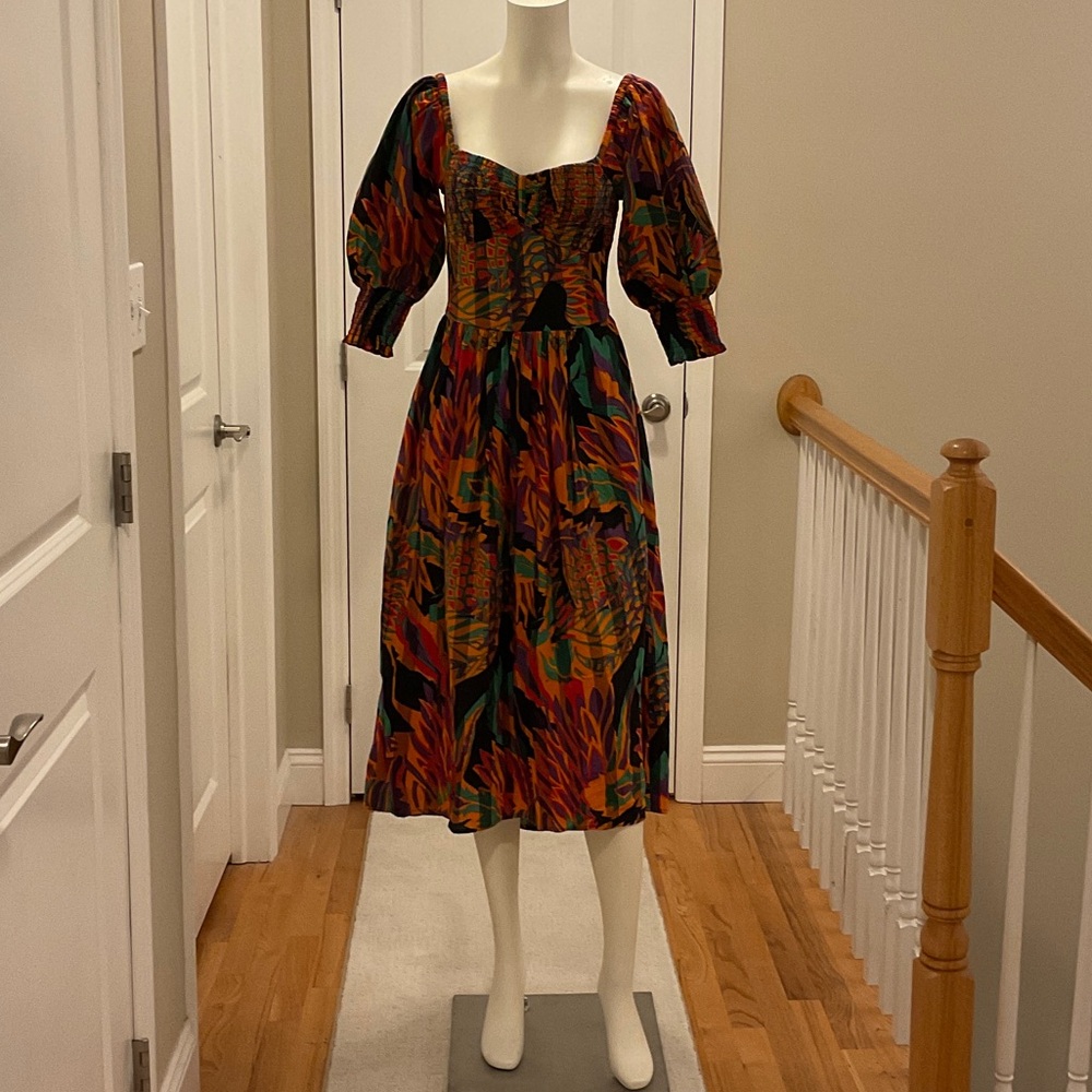 House of Harlow 1960 Vibrant Multicolor Midi Dress
